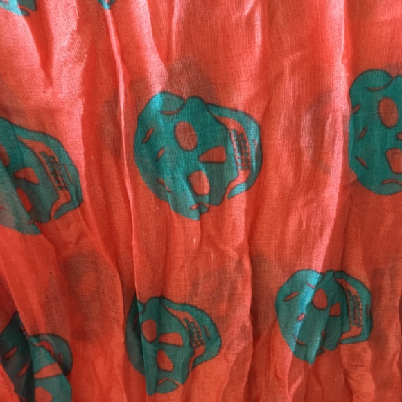 Long Kooky Scull Scarves/Wraps 1-Turquoise, 1- Tangerine - Picture 7 of 8
